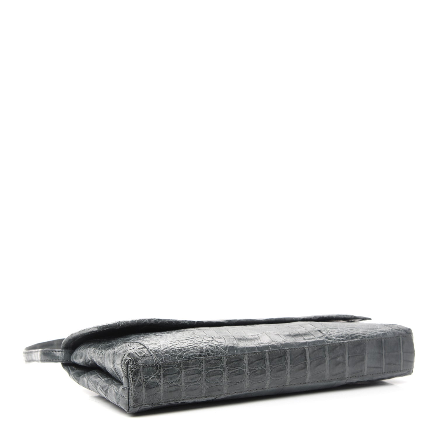Nancy Gonzalez Crocodile Gotham Flap Clutch Grey 4 of 9