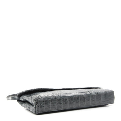 Nancy Gonzalez Crocodile Gotham Flap Clutch Grey 4 of 9