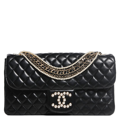 Chanel Lambskin Quilted Medium Westminster Pearl Flap Black 1 of 7
