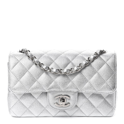 Chanel Metallic Lambskin Quilted Mini Rectangular Flap Silver 1 of 10