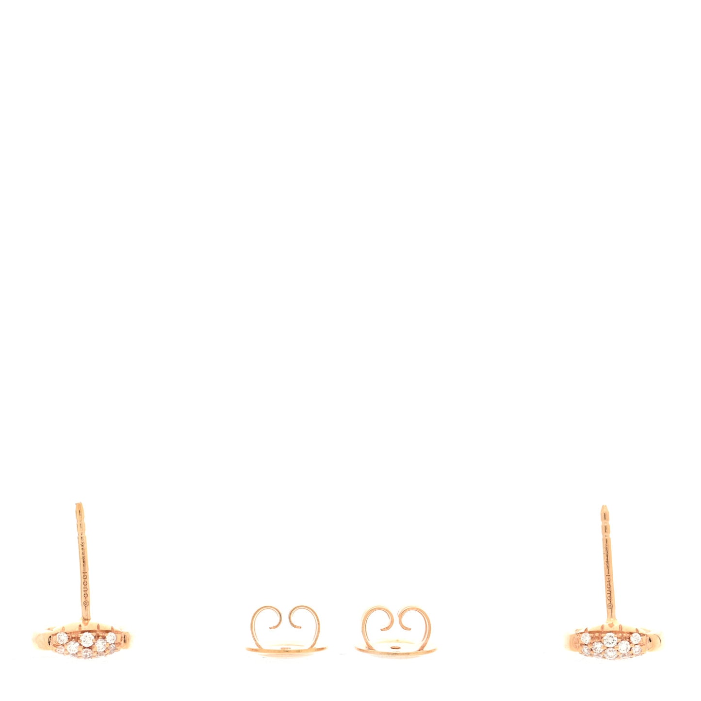 18K Rose Gold Diamond Horsebit Earrings