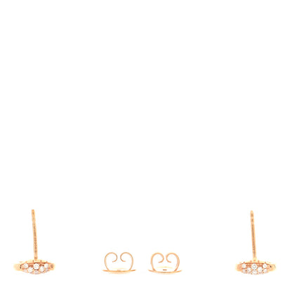 Gucci 18K Rose Gold Diamond Horsebit Earrings 3 of 5