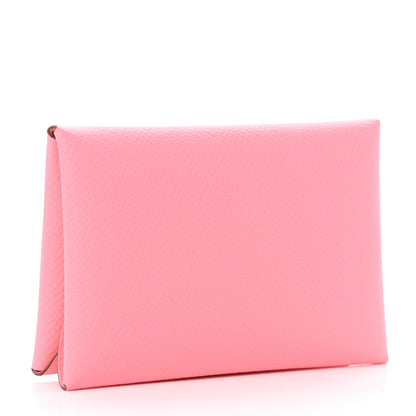 Hermes Epsom Calvi Duo Card Case Rose Confetti 3 of 6