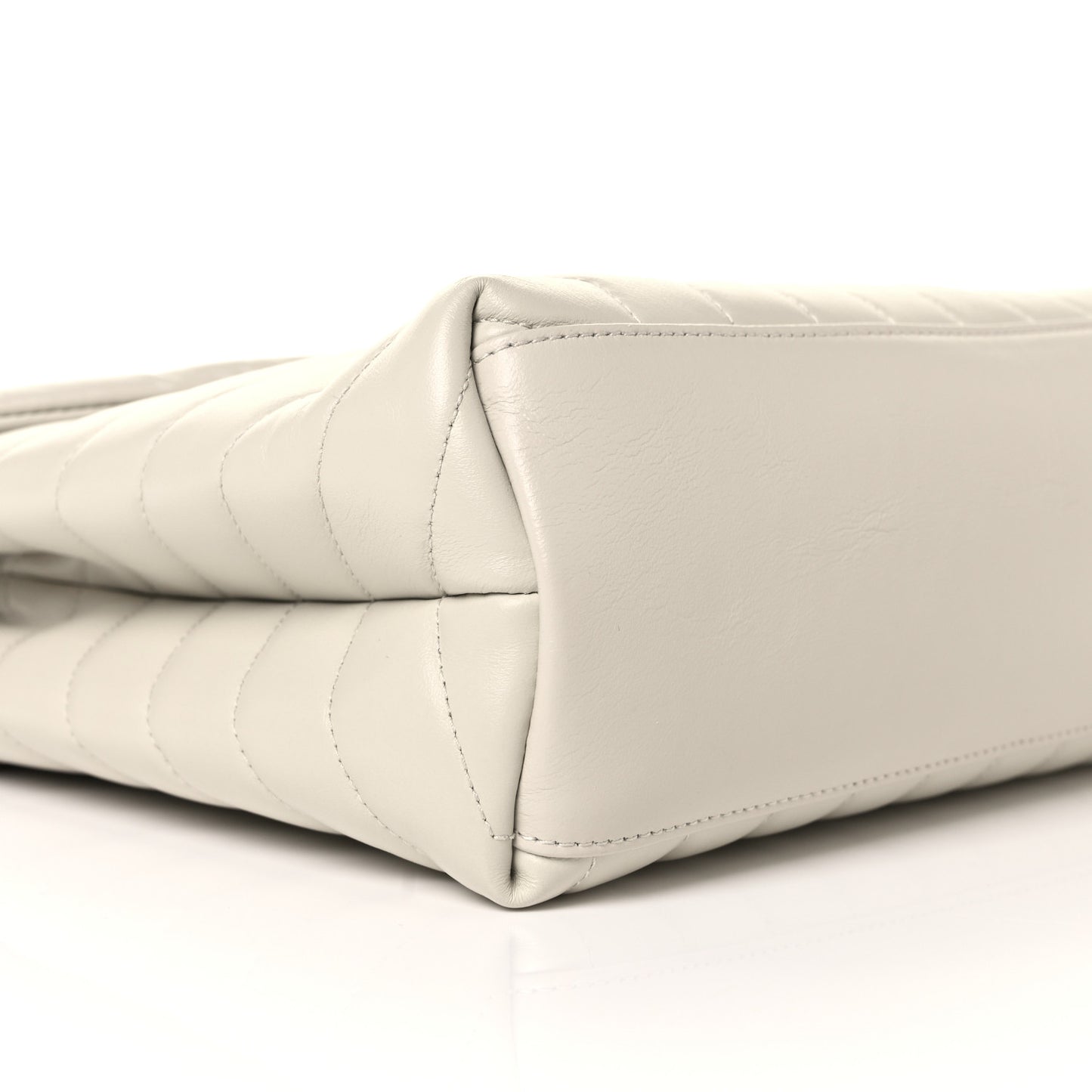 Calfskin Y Quilted Monogram Medium Loulou Chain Satchel Crema Soft