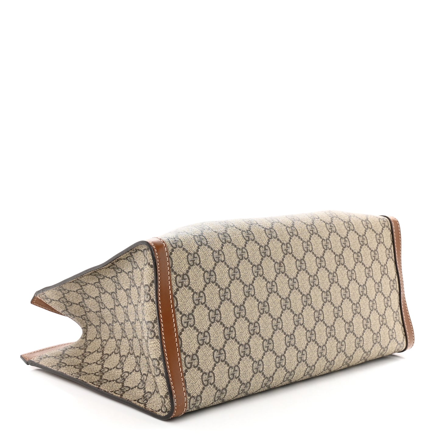 GG Supreme Monogram Medium Padlock Tote Beige Cuir