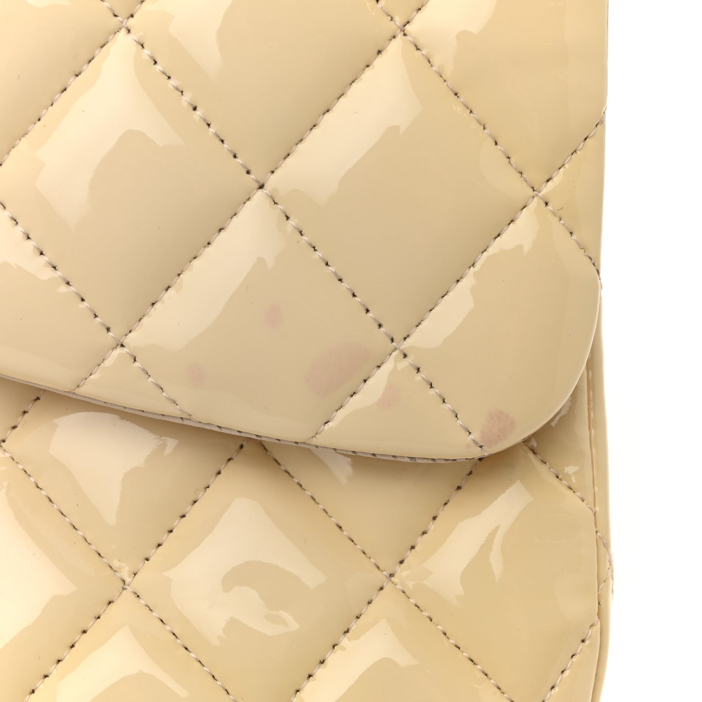 Patent Quilted Jumbo Double Flap Light Pink