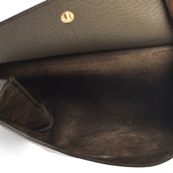Crisped Calfskin Large Tie Knot Tote Dark Khaki