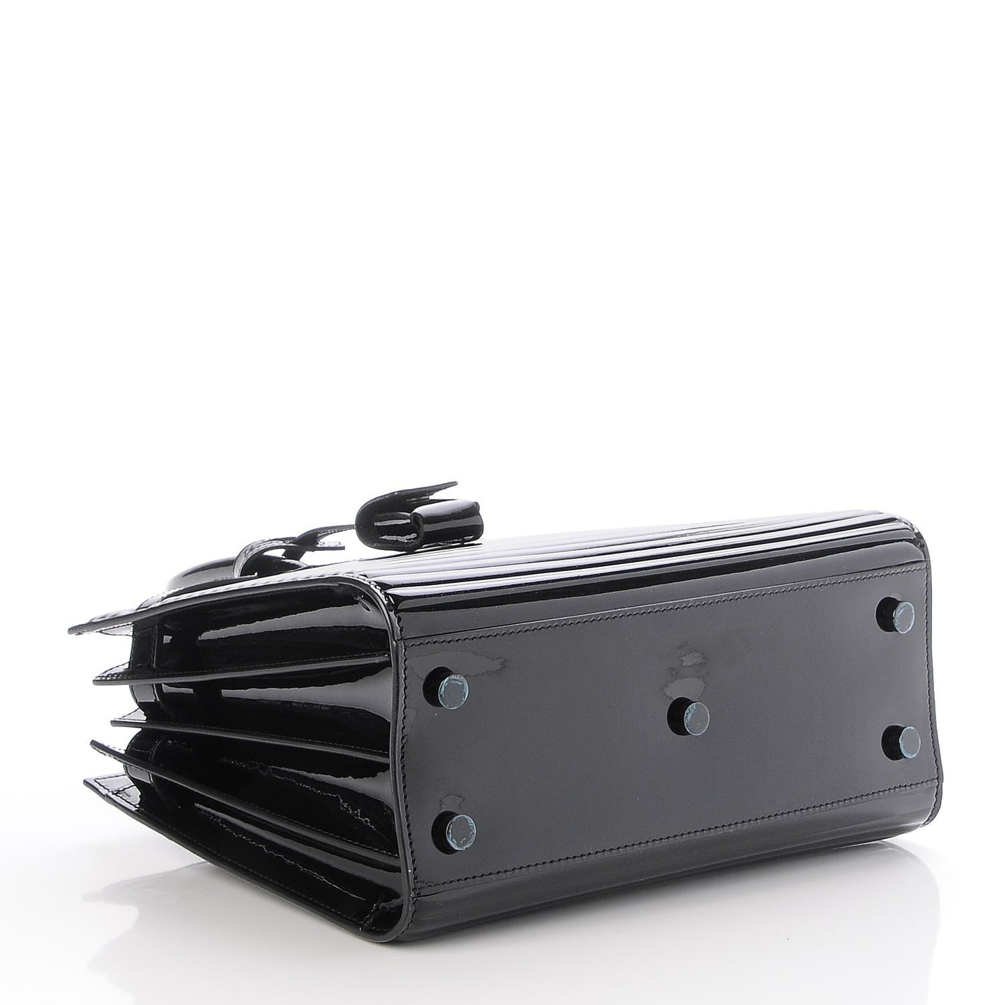 Ribbed Patent Calfskin Baby Sac De Jour Black