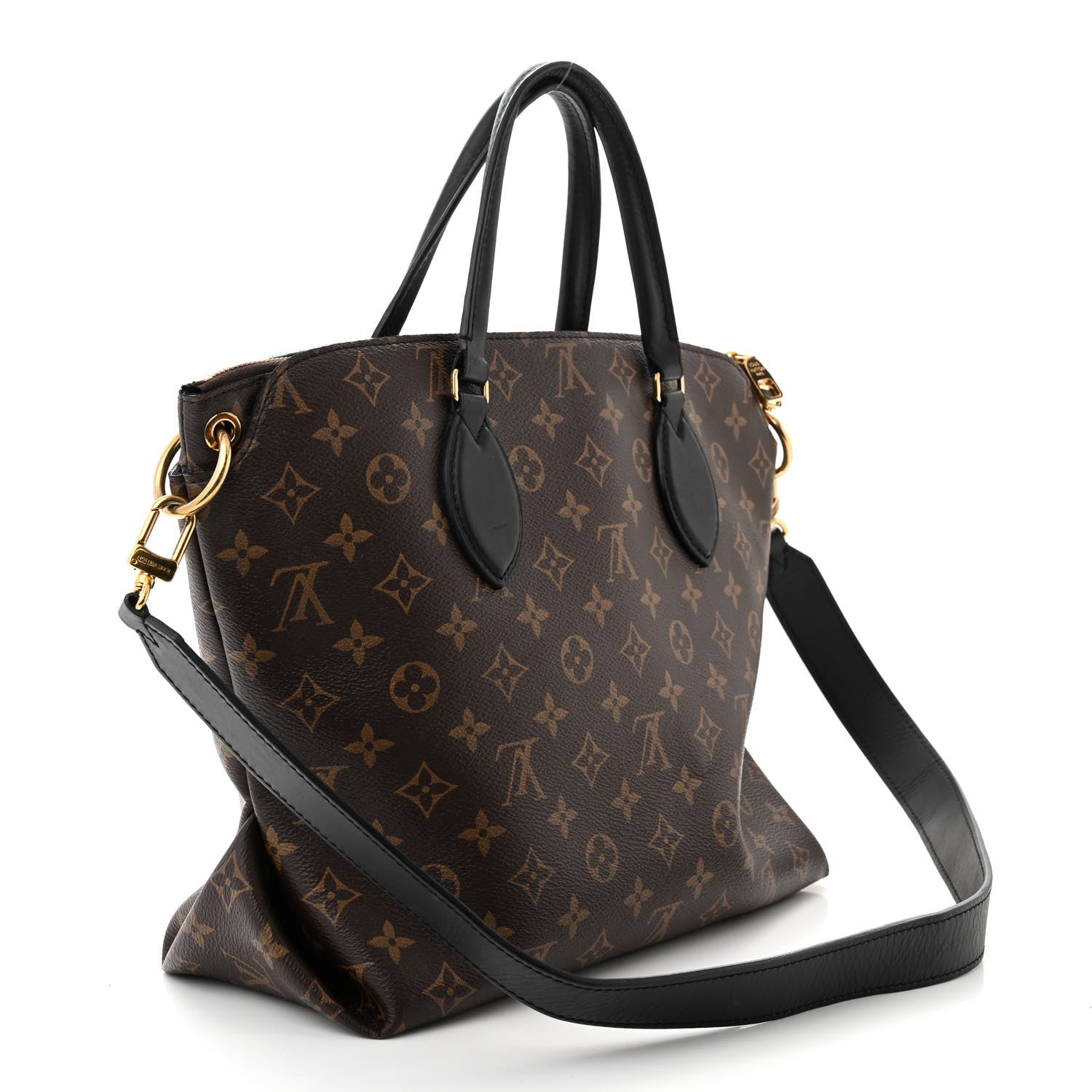 Louis Vuitton Monogram Flower Zipped Tote MM Black 2 of 16