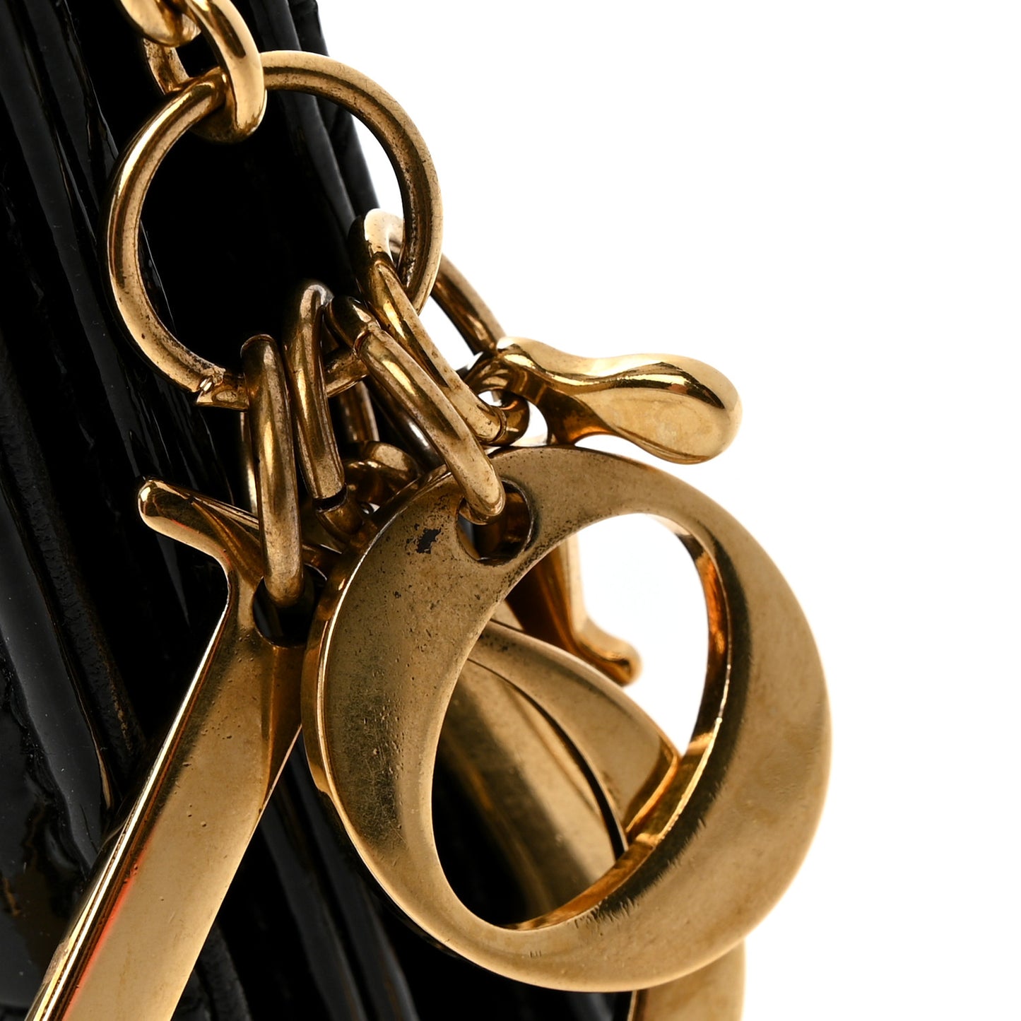 Patent Cannage Lady Dior Convertible Clutch Black