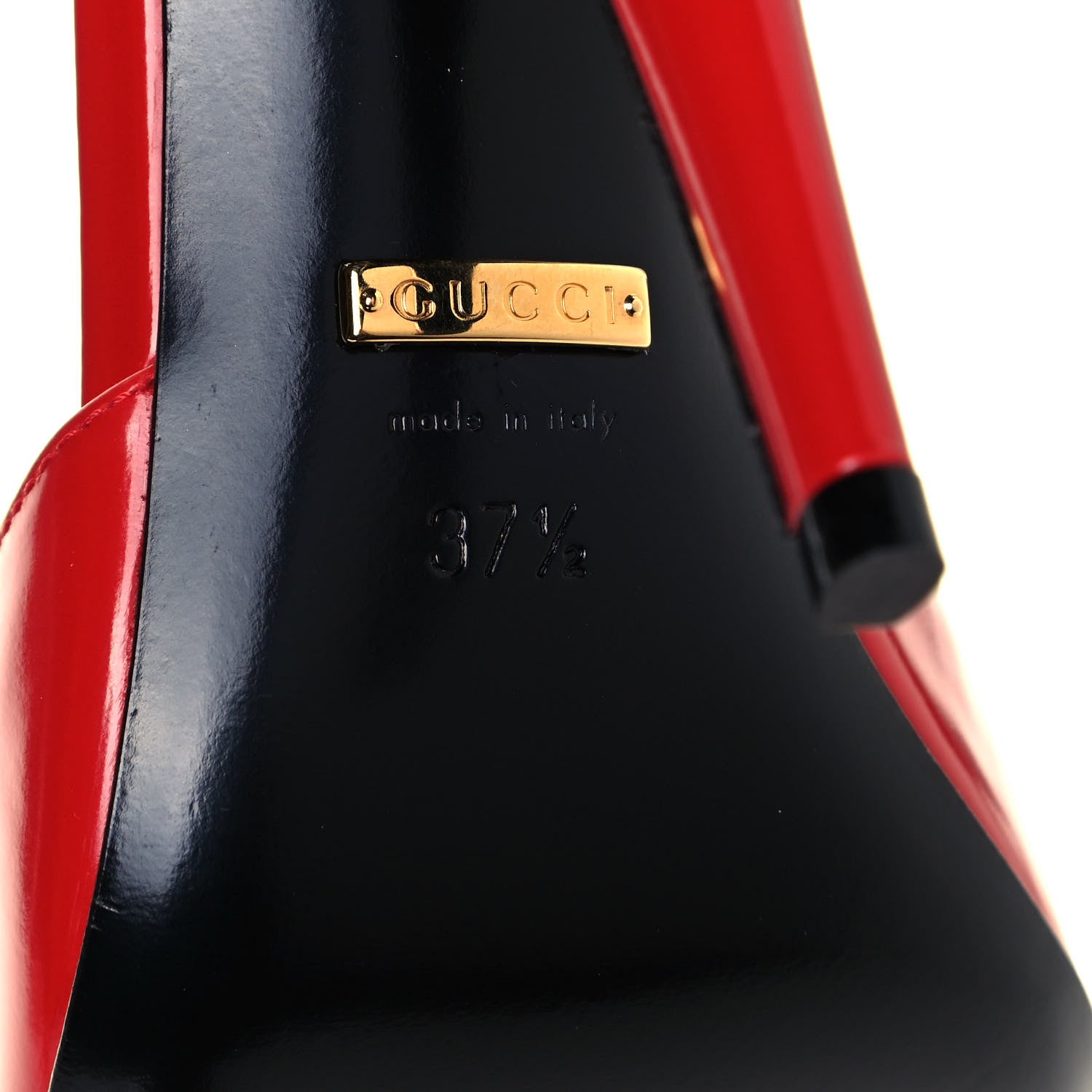 Gucci Polished Calfskin Scarlet High Heel Slide Sandals 37.5 Heron Red 6 of 8