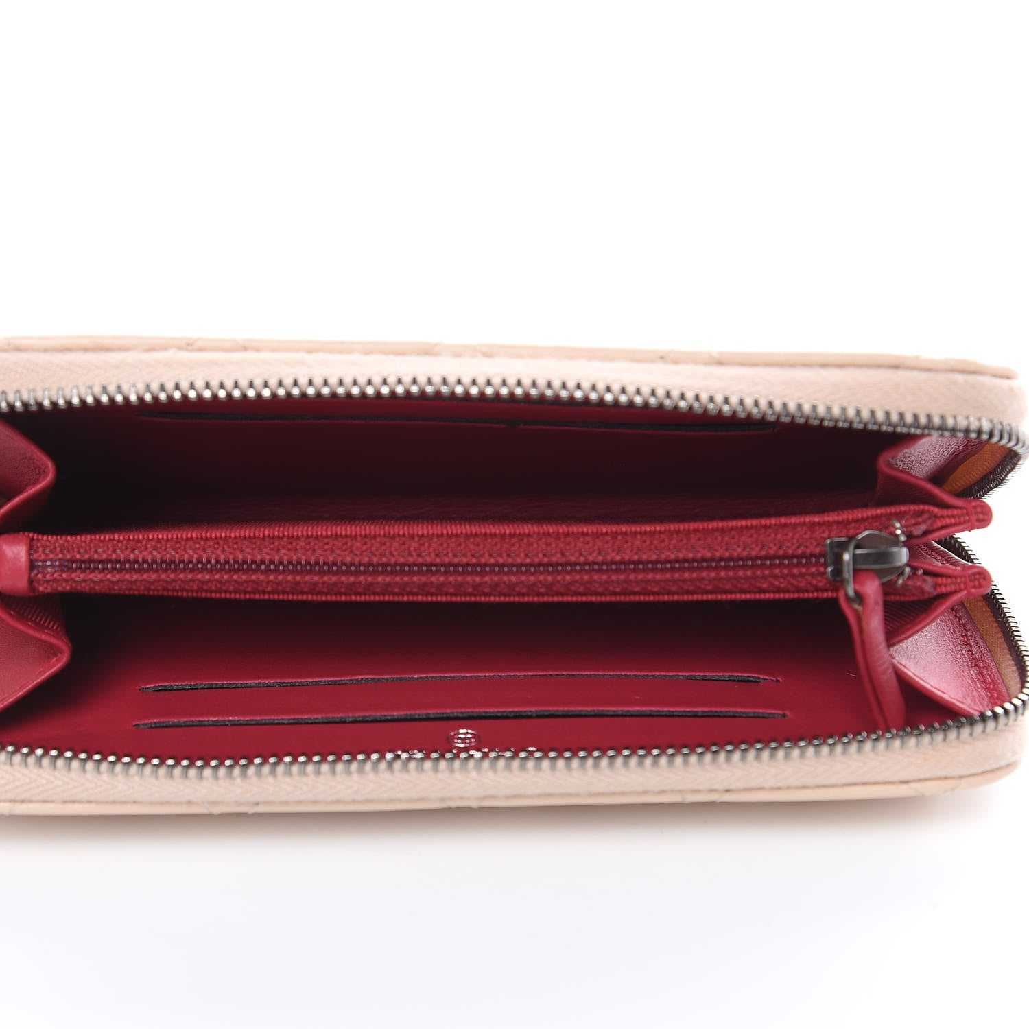Chanel Aged Calfskin Quilted Small Gabrielle Zip Around Wallet Beige Black 5 of 10