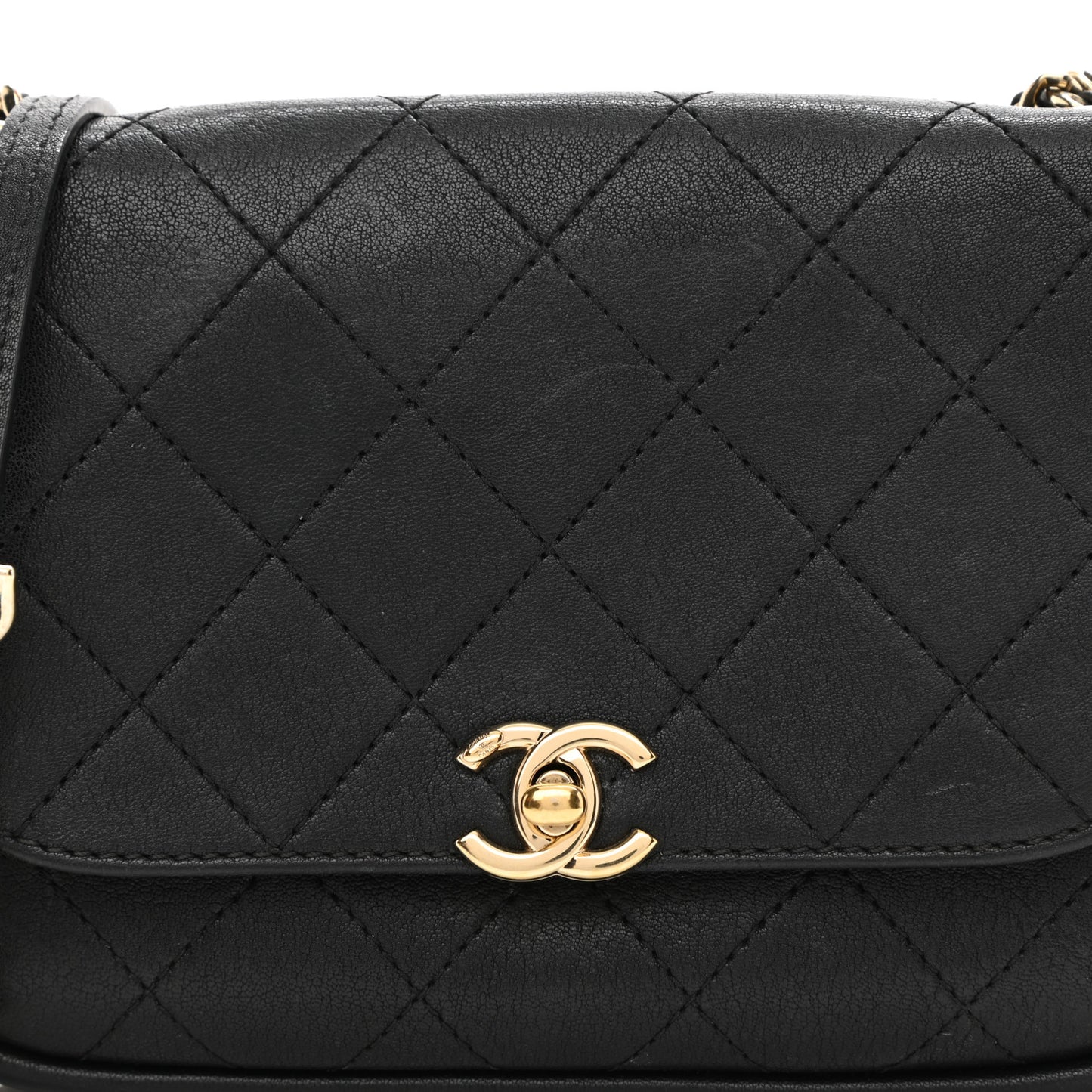 Goatskin Stitched Casual Trip Single Flap Black