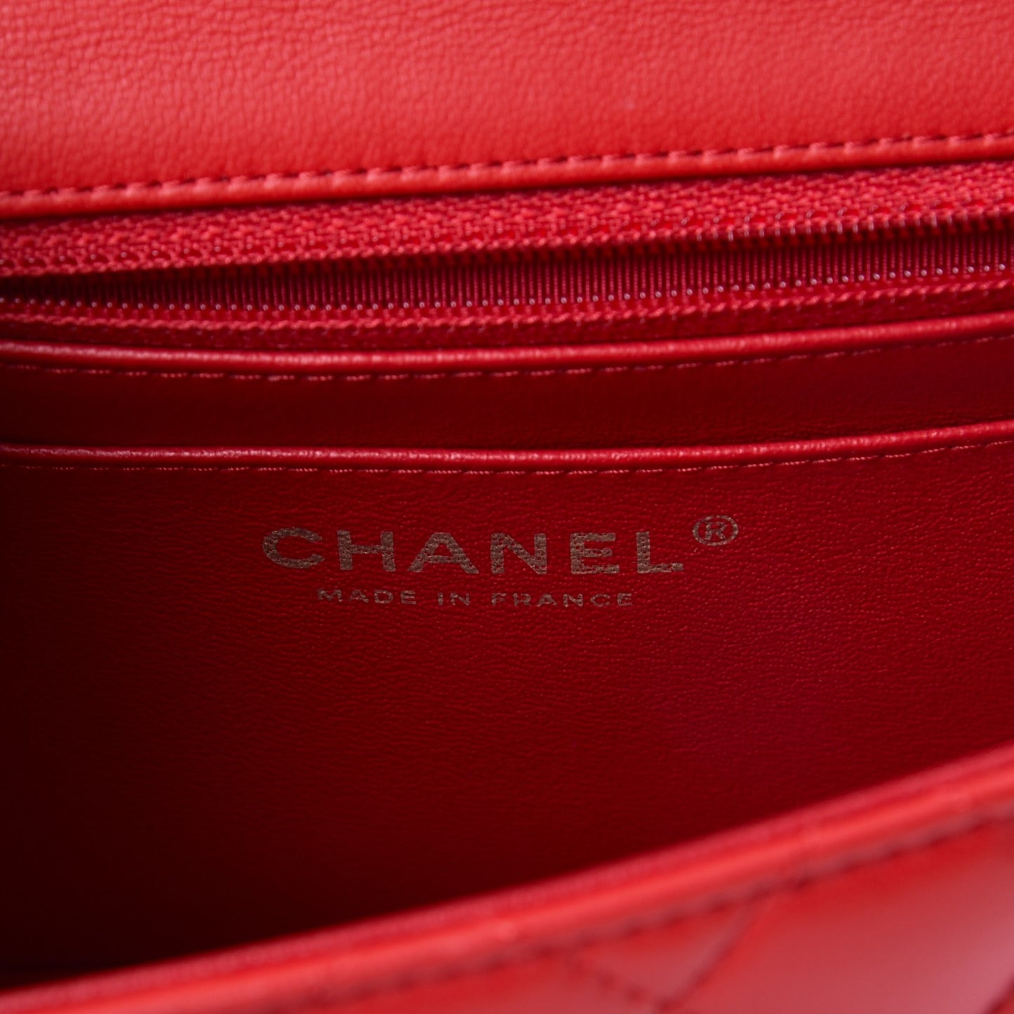 Lambskin Quilted Mini Square Flap Red