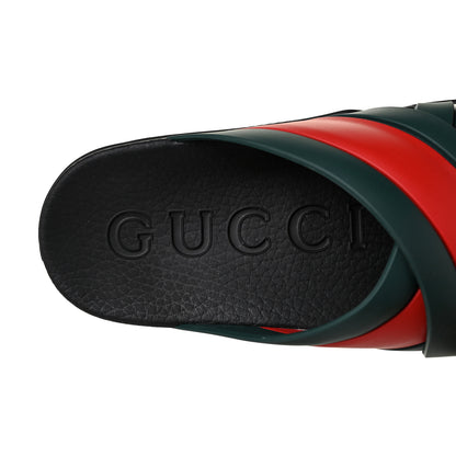 Gucci Rubber Web Womens Criss Cross Slide Sandals 38 Green Red 7 of 8