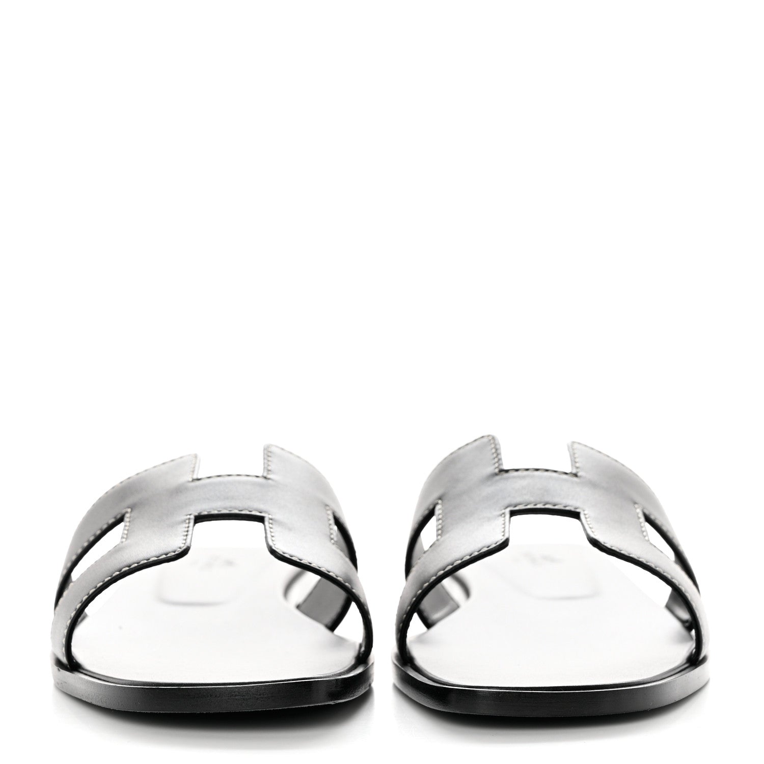 Hermes Box Calfskin Oran Sandals 38 Black 2 of 10
