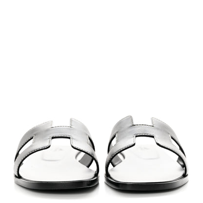 Hermes Box Calfskin Oran Sandals 38 Black 2 of 10