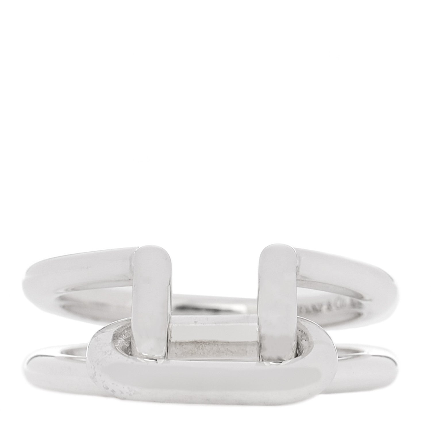 Tiffany Sterling Silver HardWear Two-Row Ring 53 6.5 1 of 5