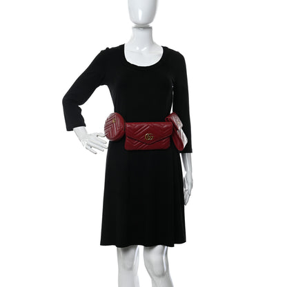 Gucci Azalea Calfskin Matelasse GG Marmont Multi Belt Bag 95 38 Romantic Cerise 2 of 15