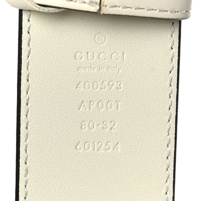 Gucci Calfskin Double G 40mm Belt 80 32 Mystic White 3 of 5