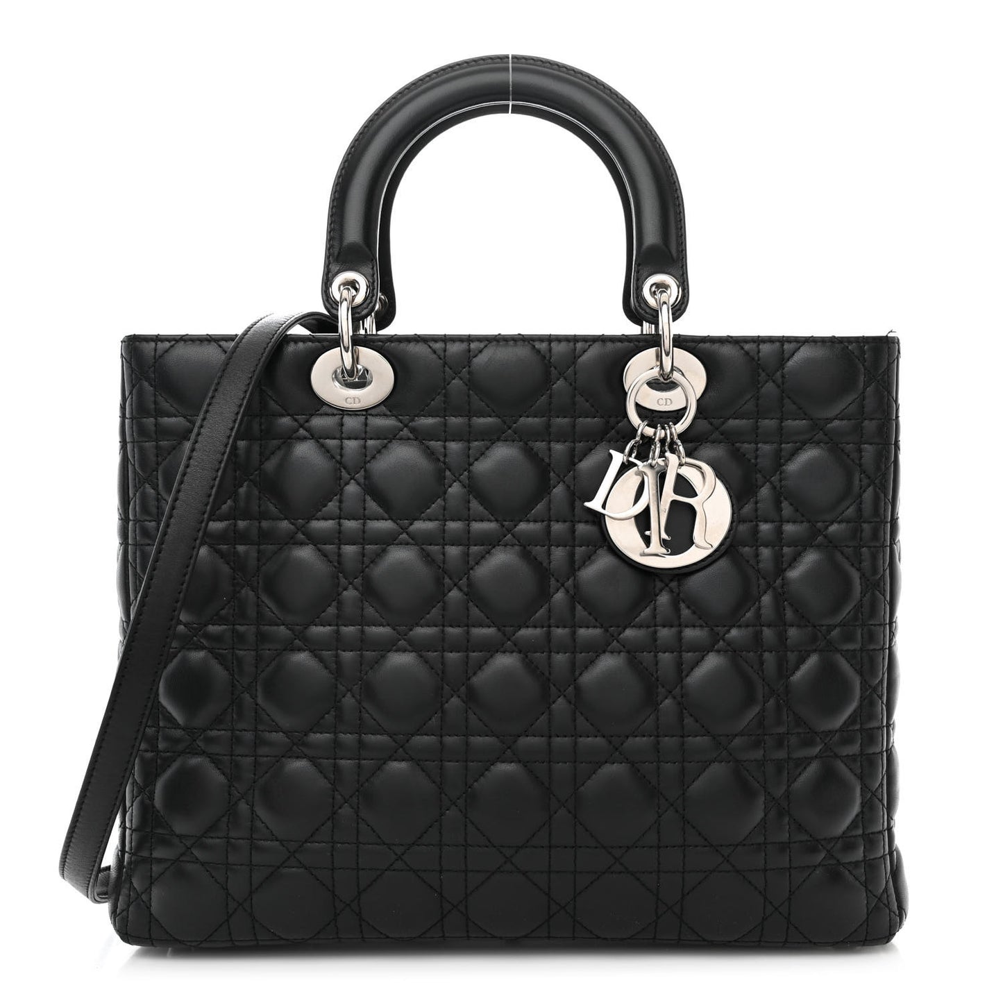 Lambskin Cannage Large Lady Dior Black