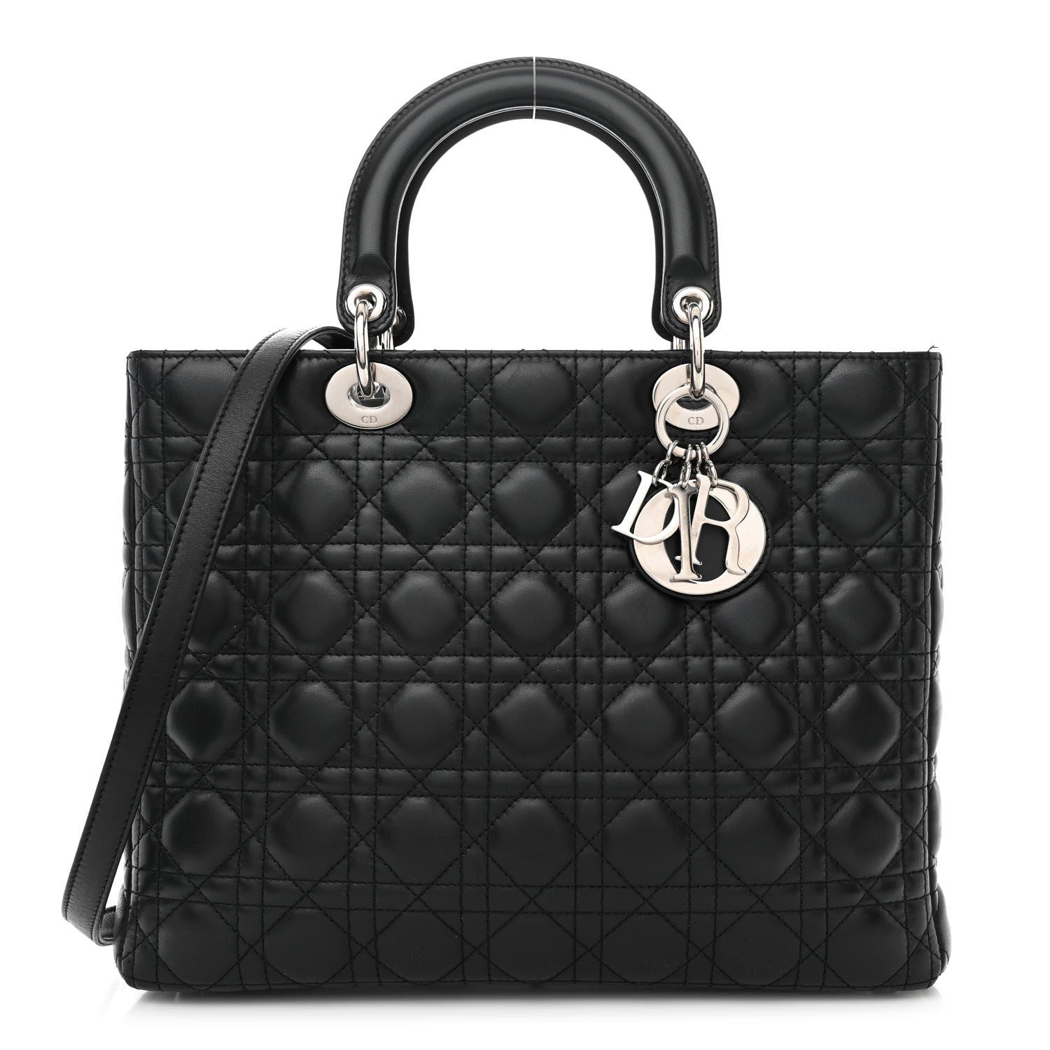 Christian Dior Lambskin Cannage Large Lady Dior Black 1 of 11