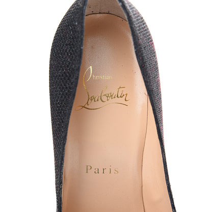 Christian Louboutin Glitter Tisse Veau Velours Coralta Mia 100 Pumps 36.5 Version Black 7 of 8
