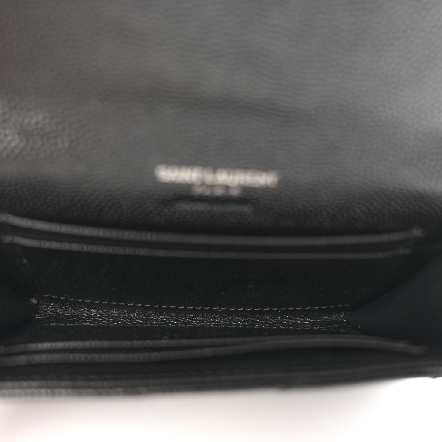 Grain De Poudre Matelasse Chevron Small Monochrome Monogram Envelope Wallet Black