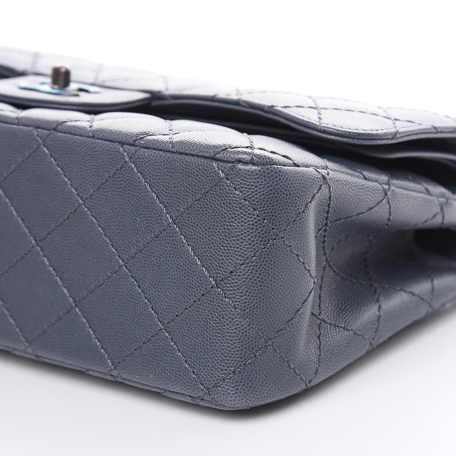 Chanel Caviar Quilted Jumbo Double Flap Grey 9 of 11