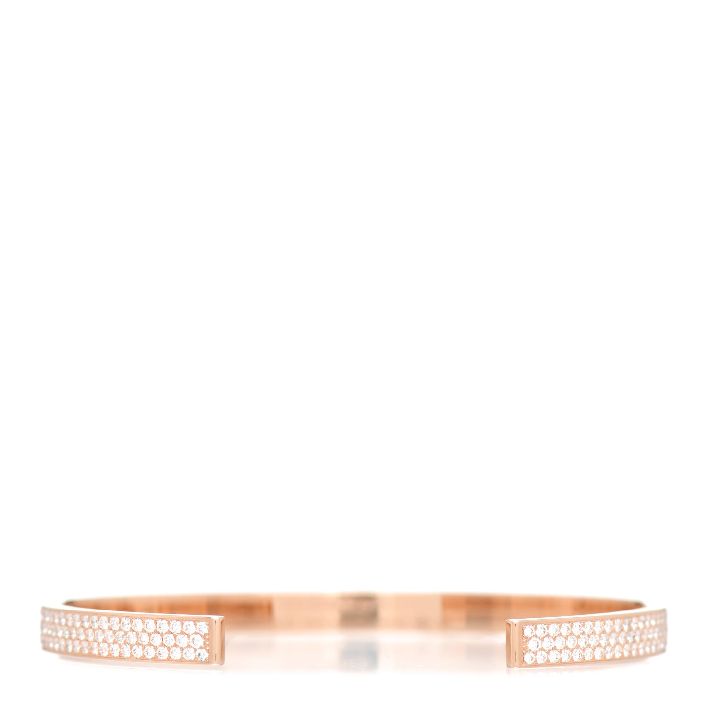 18K Rose Gold Diamond Pave Kelly Clochette Cuff Bracelet ST