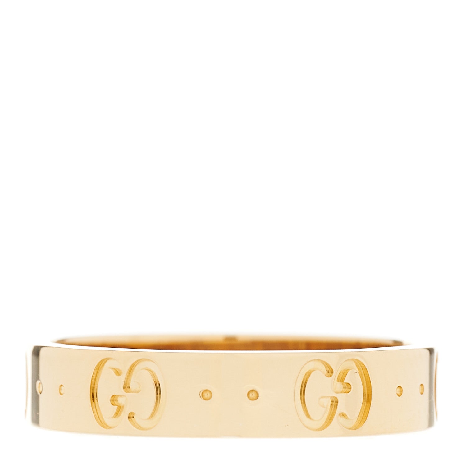 Gucci 18K Yellow Gold 4mm Icon Thin Band Ring 53 6.25 1 of 5