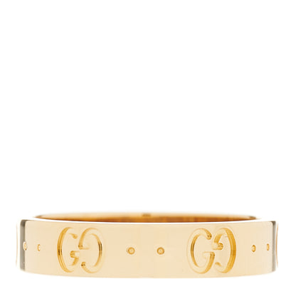 Gucci 18K Yellow Gold 4mm Icon Thin Band Ring 53 6.25 1 of 5
