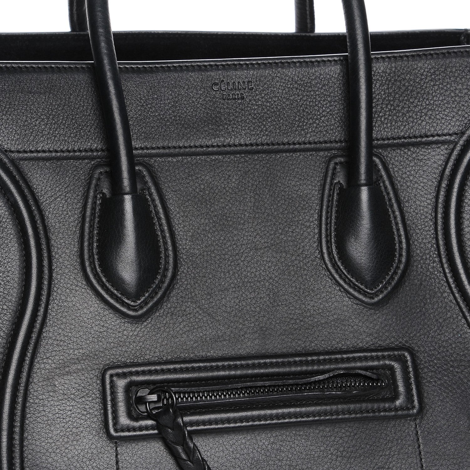 Celine Supple Calfskin Medium Phantom Luggage Black 8 of 10