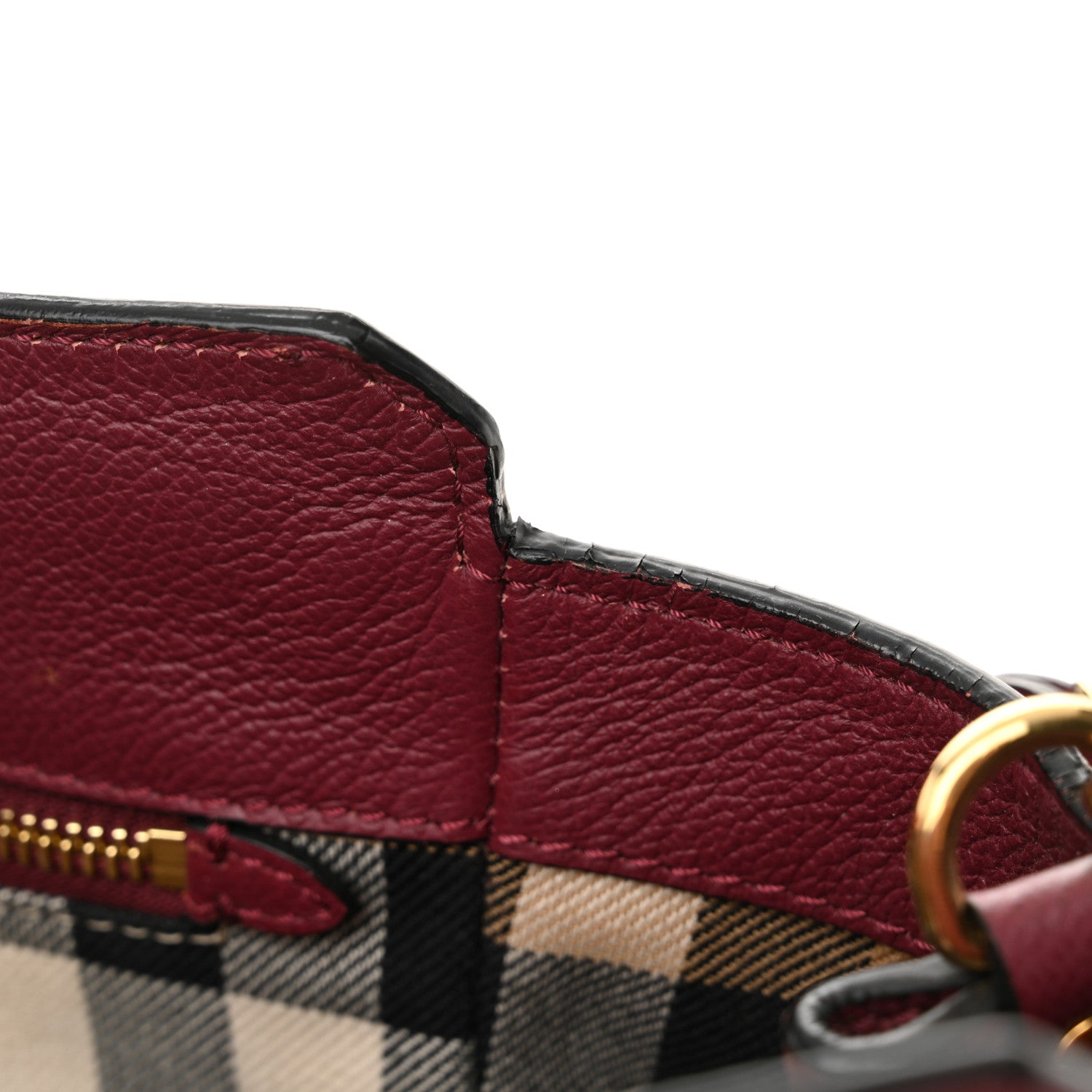 Burberry Soft Grain Medium Buckle Tote Dark Plum 10 of 11