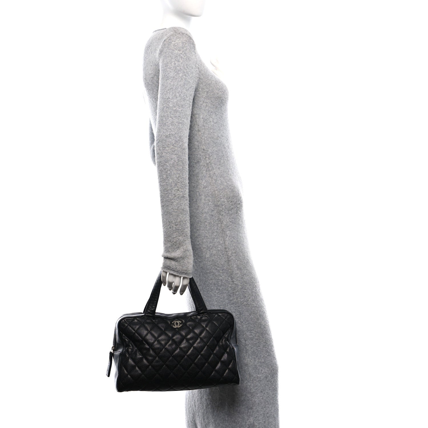 Chanel Caviar Quilted Bowler Black 2 of 11