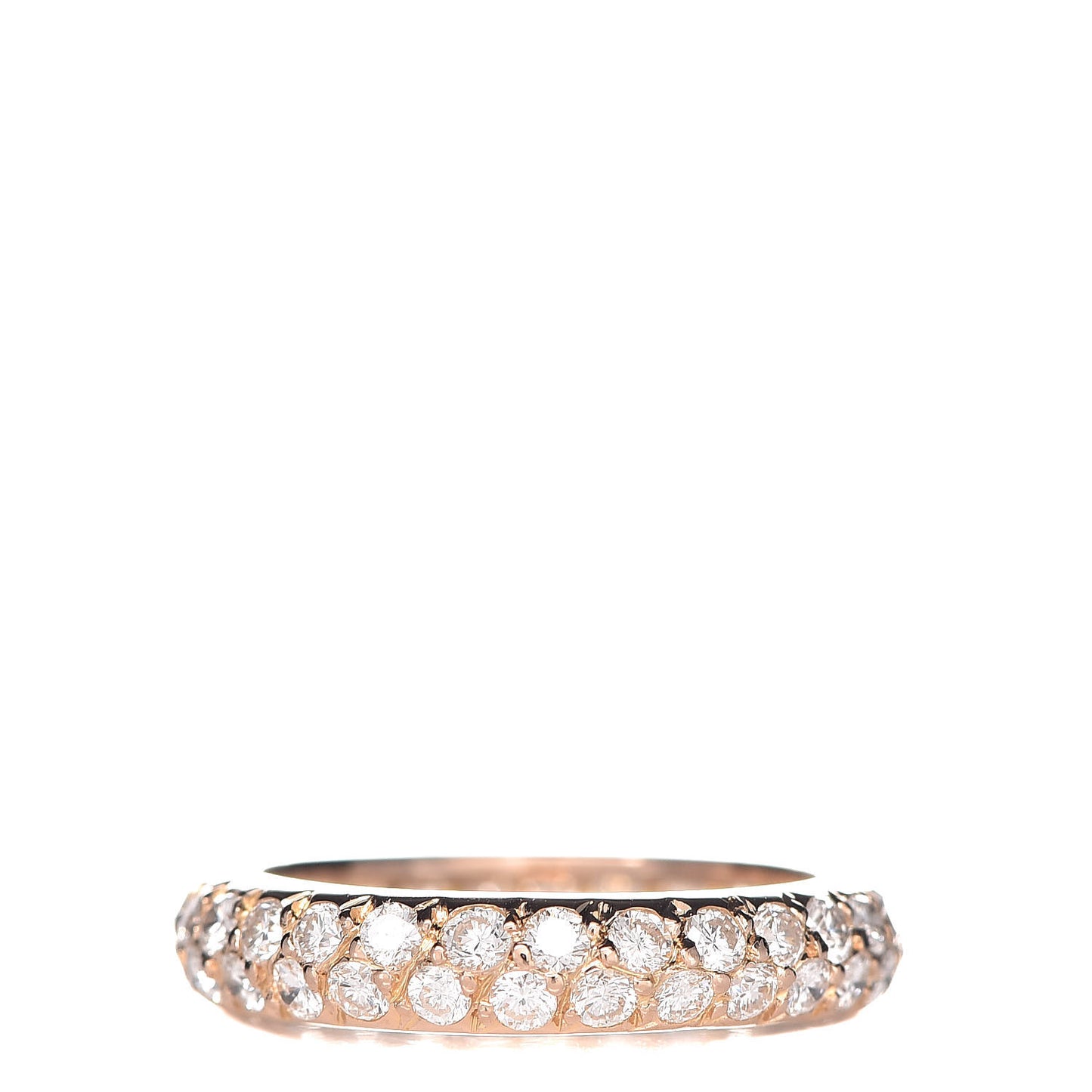 18K Rose Gold Diamond Eternity Band Pave Ring 50 5.25