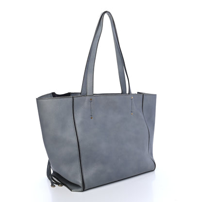 Chloe Smooth Calfskin Medium Milo Shopping Tote Blue 2 of 12