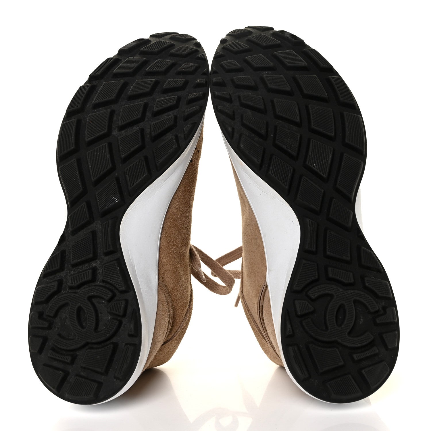 Chanel Suede Goatskin CC Sneakers 40.5 Dark Beige 6 of 9