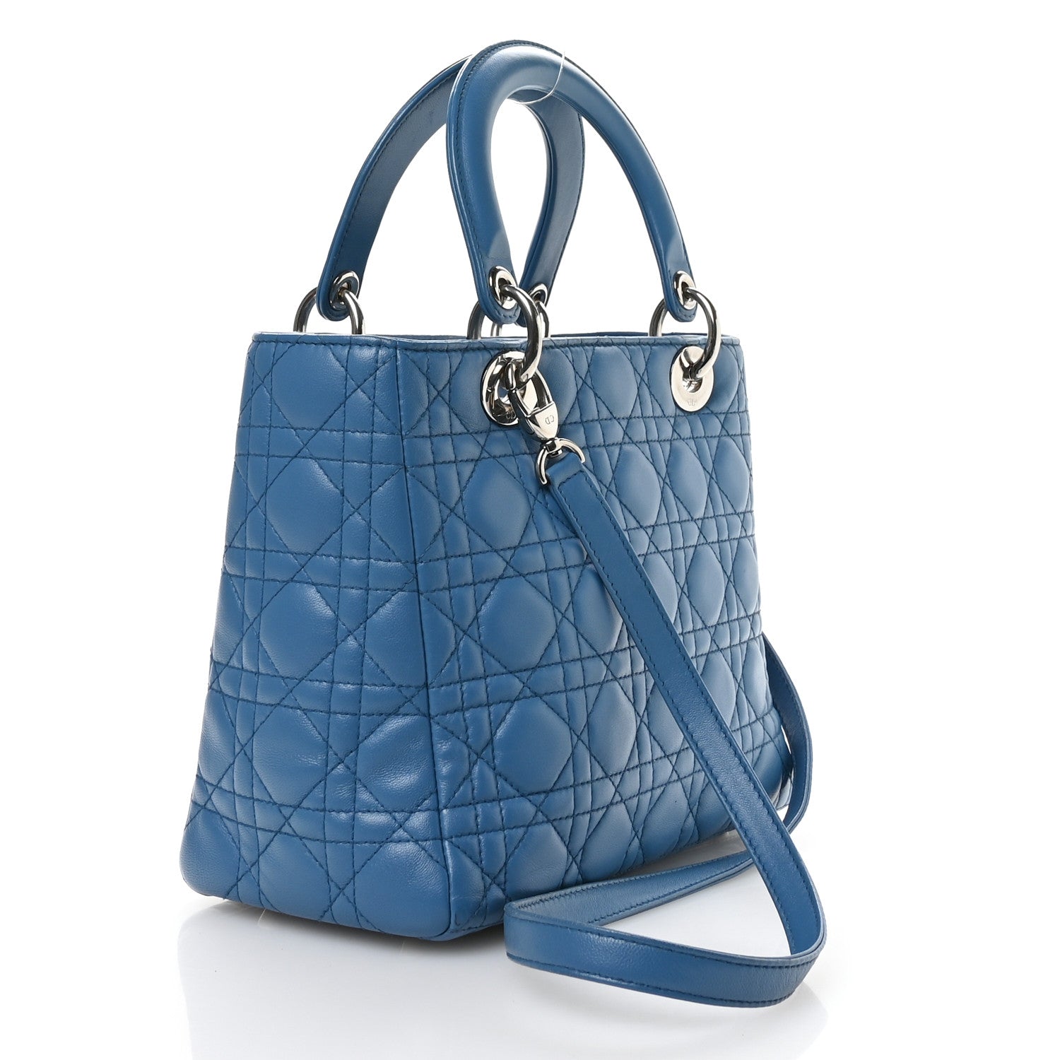 Christian Dior Lambskin Cannage Medium Lady Dior Blue 1771836