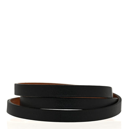 Hermes Chamonix Hapi 3MM Triple Tour Wrap Bracelet S Black Fauve 3 of 10