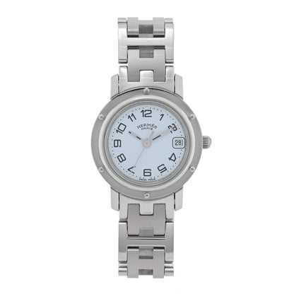 Hermes Stainless Steel 24mm Clipper Quartz Watch White 1 of 5