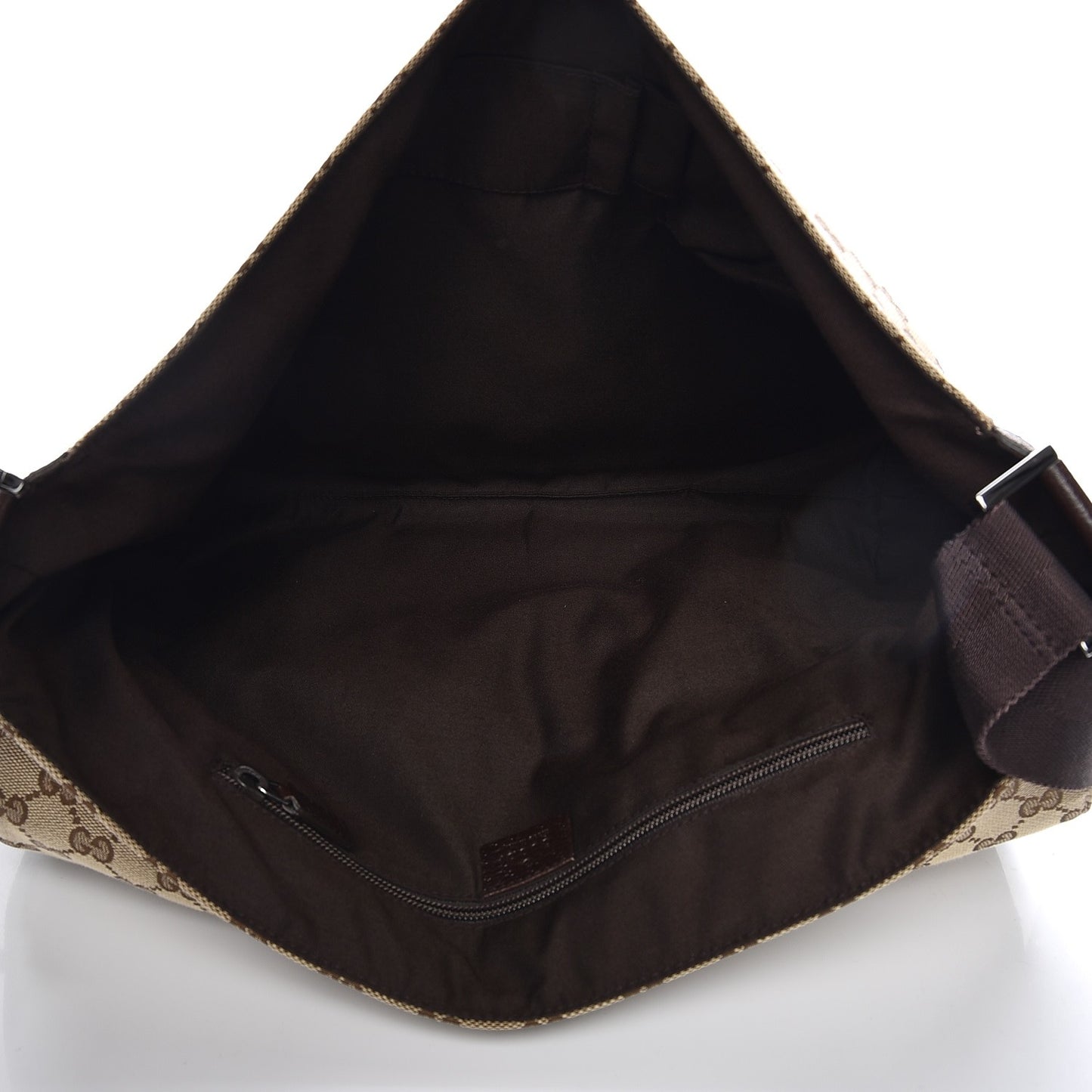 Monogram Large Flap Messenger Bag Beige Dark Brown