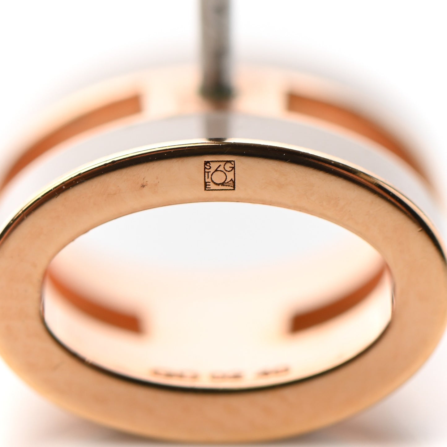 Rose Gold Lacquered Pop H Earrings Marron Glace