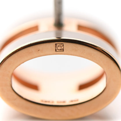 Hermes Rose Gold Lacquered Pop H Earrings Marron Glace 5 of 6