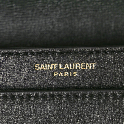 Saint Laurent Smooth Calfskin Medium Monogram Sunset Satchel Black 6 of 10