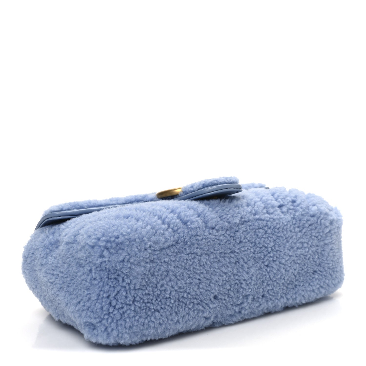 Gucci Merino Wool Matelasse Small GG Marmont Shoulder Bag Cadet Blue 4 of 10