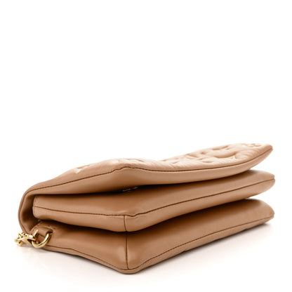 Louis Vuitton Lambskin Embossed Monogram Pochette Coussin Camel 3 of 10