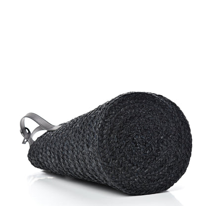 Saint Laurent Raffia Calfskin Small Panier Tote Black 3 of 9