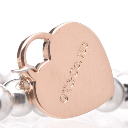 Tiffany Sterling Silver 18K Rose Gold Return to Heart Bead Bracelet 4 of 4