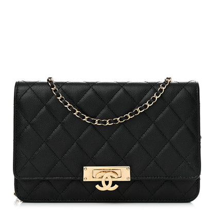 Chanel Caviar Quilted Golden Class Wallet On Chain WOC Black 1 of 13